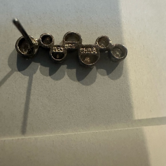 925 stamped sterling silver earrings with crystals - Picture 2 of 3